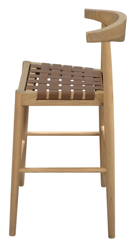 Elliot Leather Kitchen Counter Stool (Natural) 3