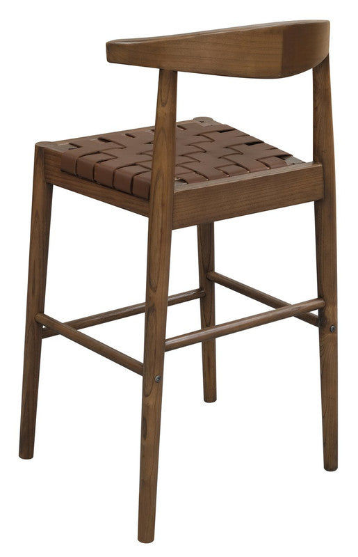 Elliot Leather Kitchen Counter Stool (Walnut) 4