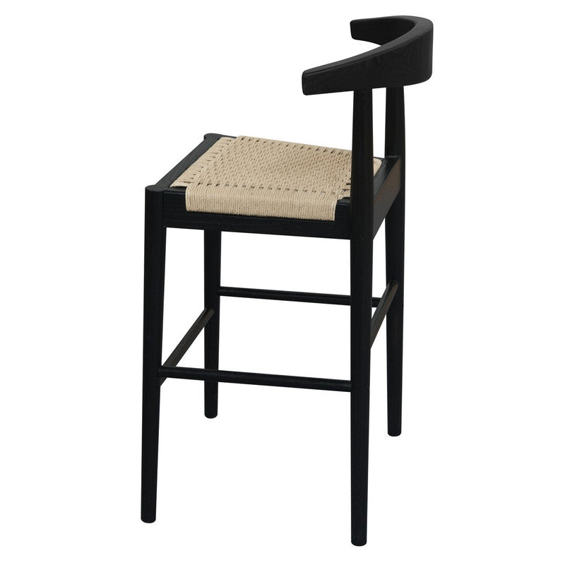 Arden Solid Oak Loom Kitchen Counter Stool (Black) 3
