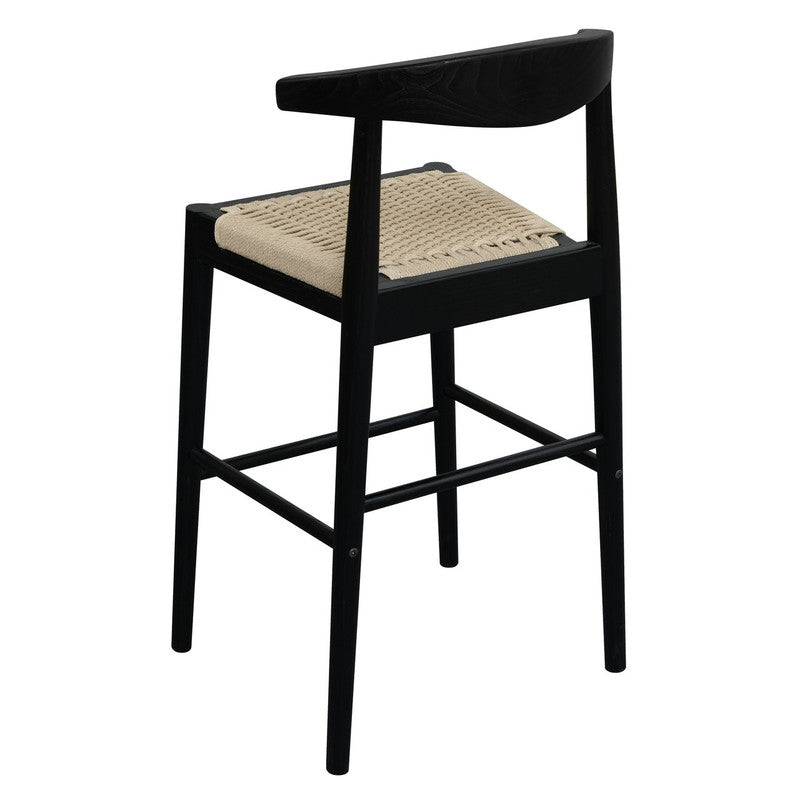 Arden Solid Oak Loom Kitchen Counter Stool (Black) 4