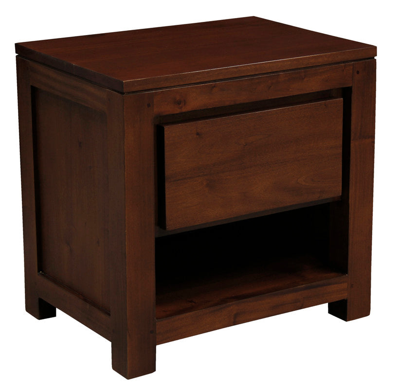Amsterdam Solid Mahogany Timber 1 Drawer Bedside Table (Mahogany) 3