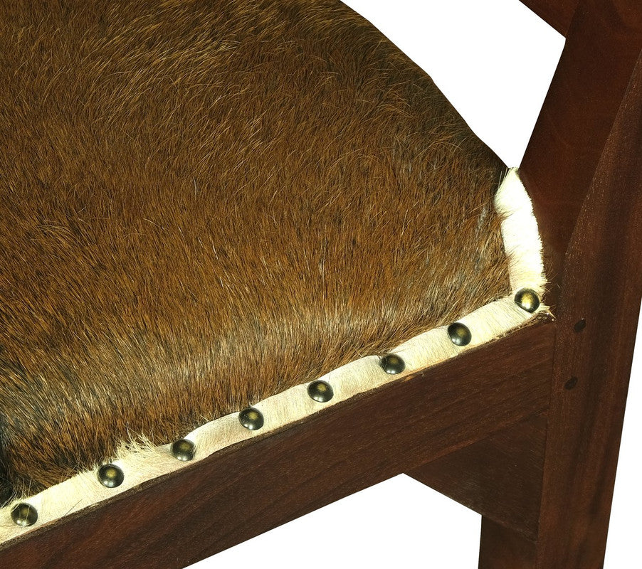 Wilson Genuine Goat Hide Single Seater Stool/Bench (Mahogany) 4
