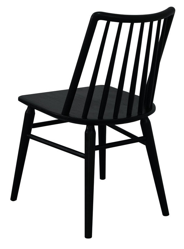 Riviera Solid Oak Dining Chair - Set of 2 (Black) 4