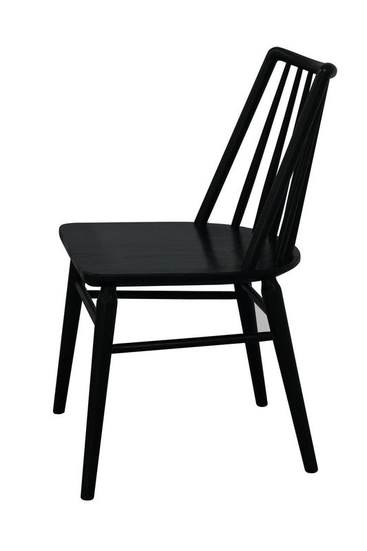 Riviera Solid Oak Dining Chair - Set of 2 (Black) 5