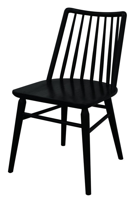 Riviera Solid Oak Dining Chair - Set of 2 (Black) 6