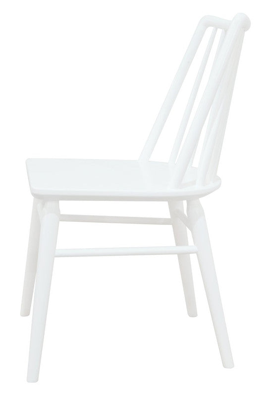 Riviera Solid Oak Dining Chair - Set of 2 (White) 3