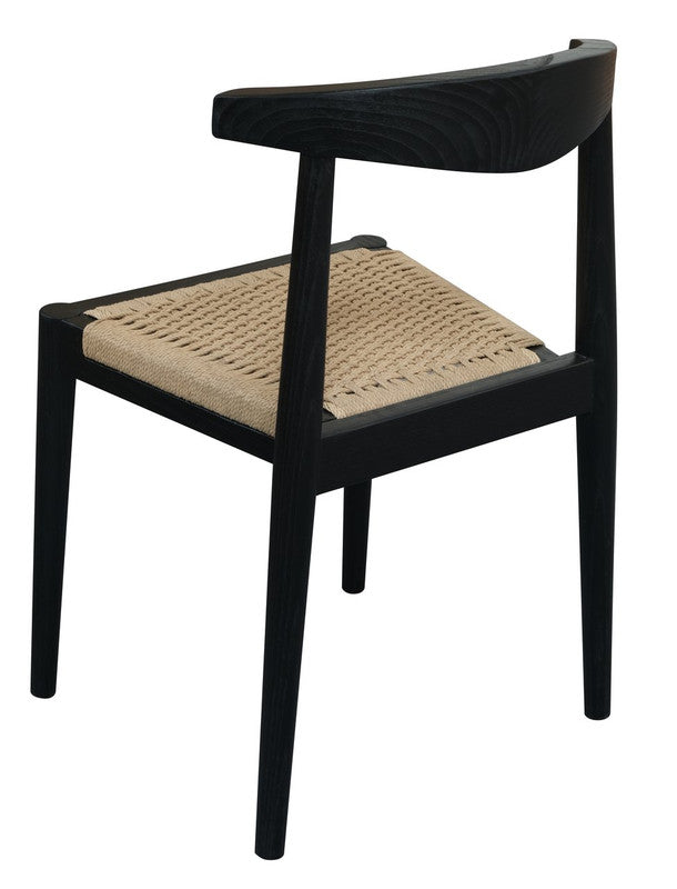 Arden Solid Oak Dining Chair with Loom (Black) 3