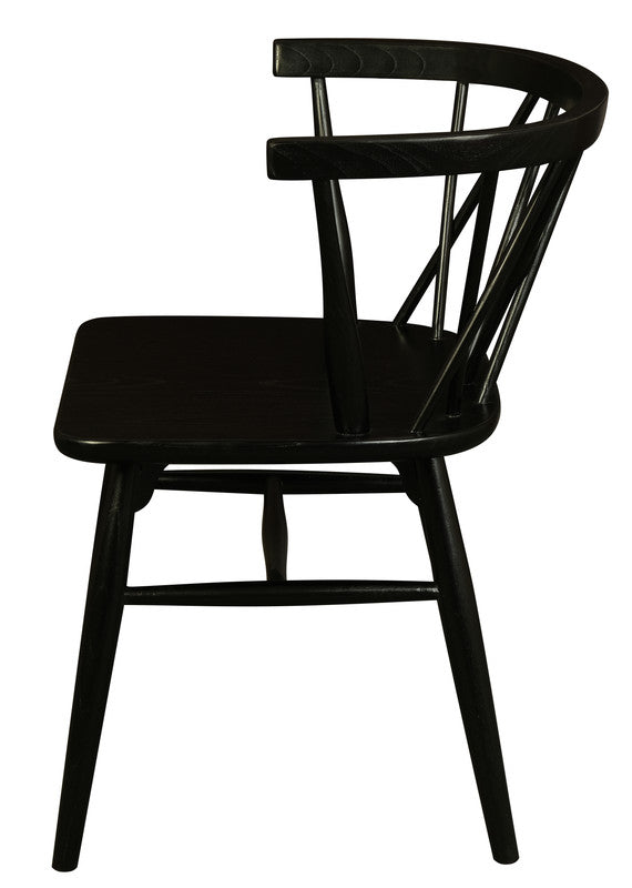 Sierra Cross Back Oak Chair - Set of 2 (Black) 3
