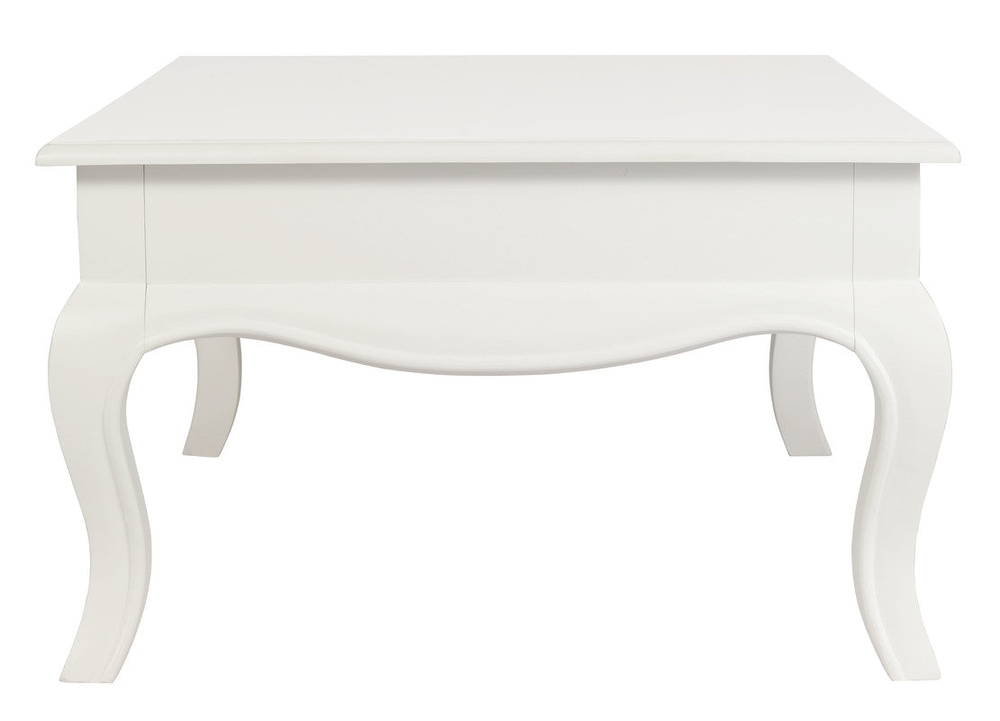 French Provincial 2 Drawer Coffee Table - White 4