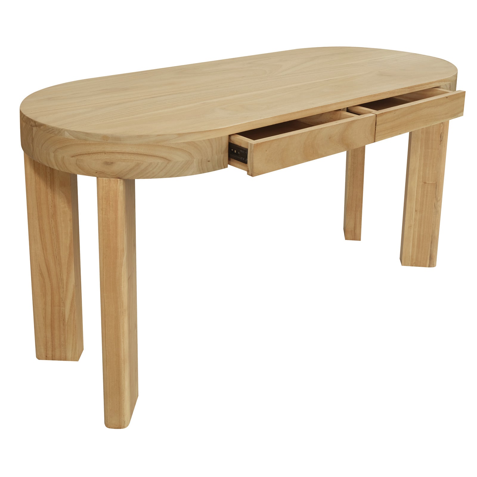 Brentwood 2 Drawer Oval Desk (Natural)