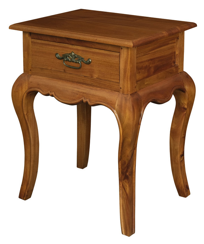French Provincial 1 Drawer Lamp Table (Light Pecan) 3