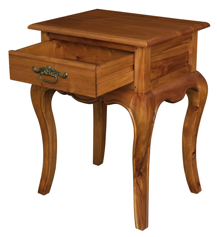French Provincial 1 Drawer Lamp Table (Light Pecan) 4