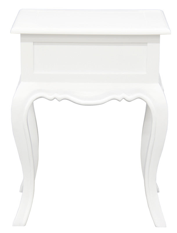 French Provincial 1 Drawer Lamp Table (White) 3