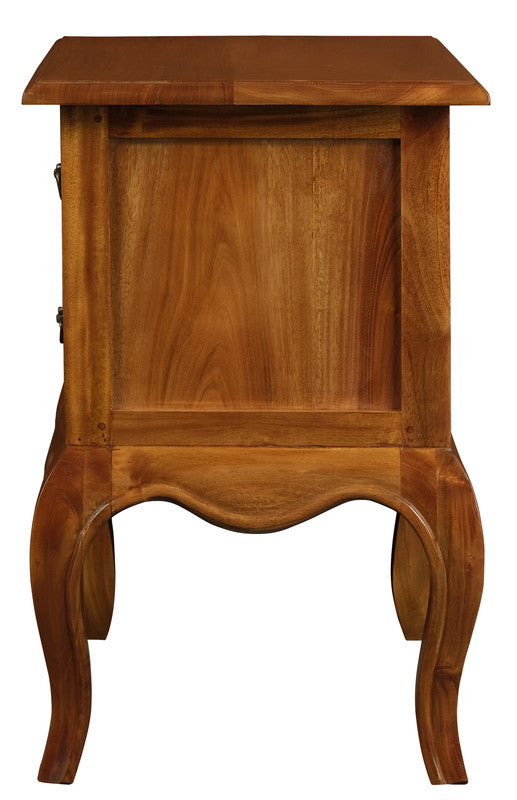 French Provincial 2 Drawer Side Table (Light Pecan) 4