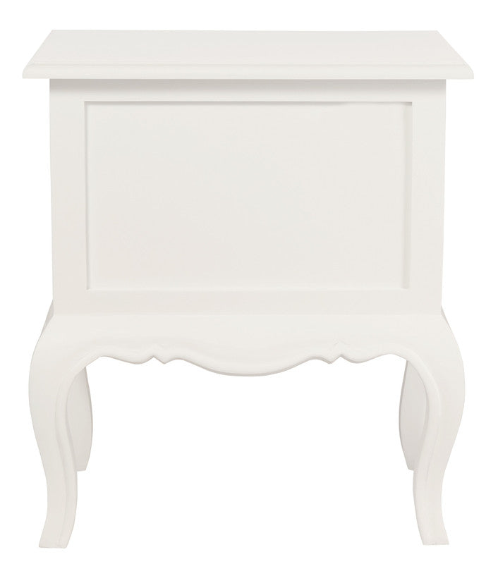 French Provincial 2 Drawer Side Table (White) 3