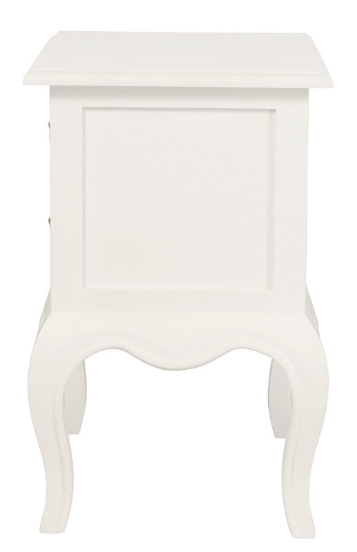 French Provincial 2 Drawer Side Table (White) 4