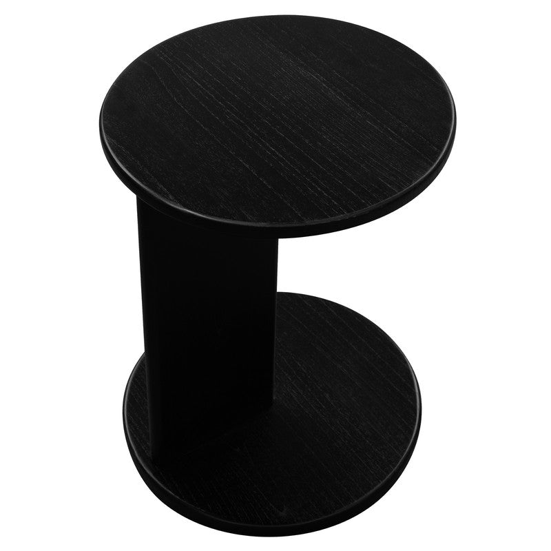 Brentwood Round Solid Timber Lamp Table (Black) 3