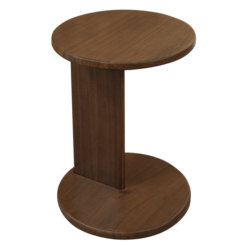 Brentwood Round Solid Timber Lamp Table (Walnut) 3