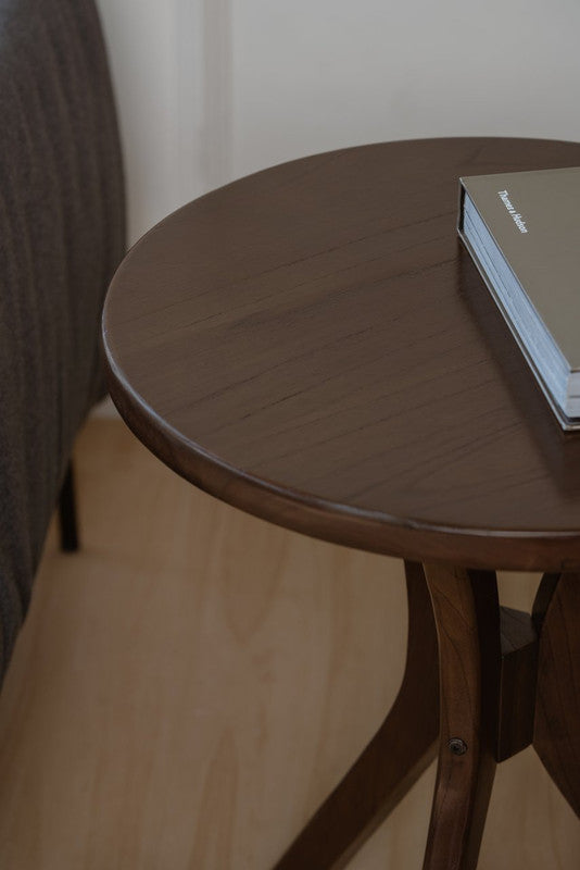 Gatsby Round Side Table - Small (Walnut) 4
