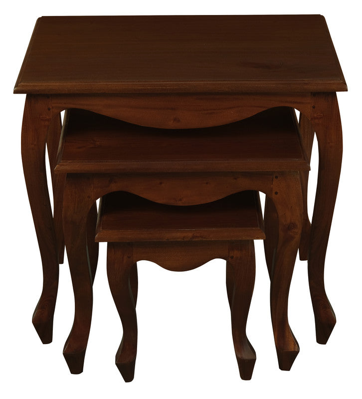 Queen Ann Nest of Table Set of 3 (Mahogany) 3