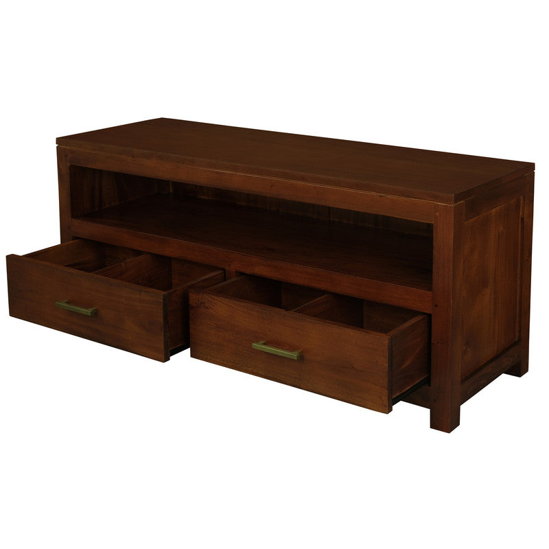 Paris 2 Drawer Entertainment Unit (Mahogany) 4