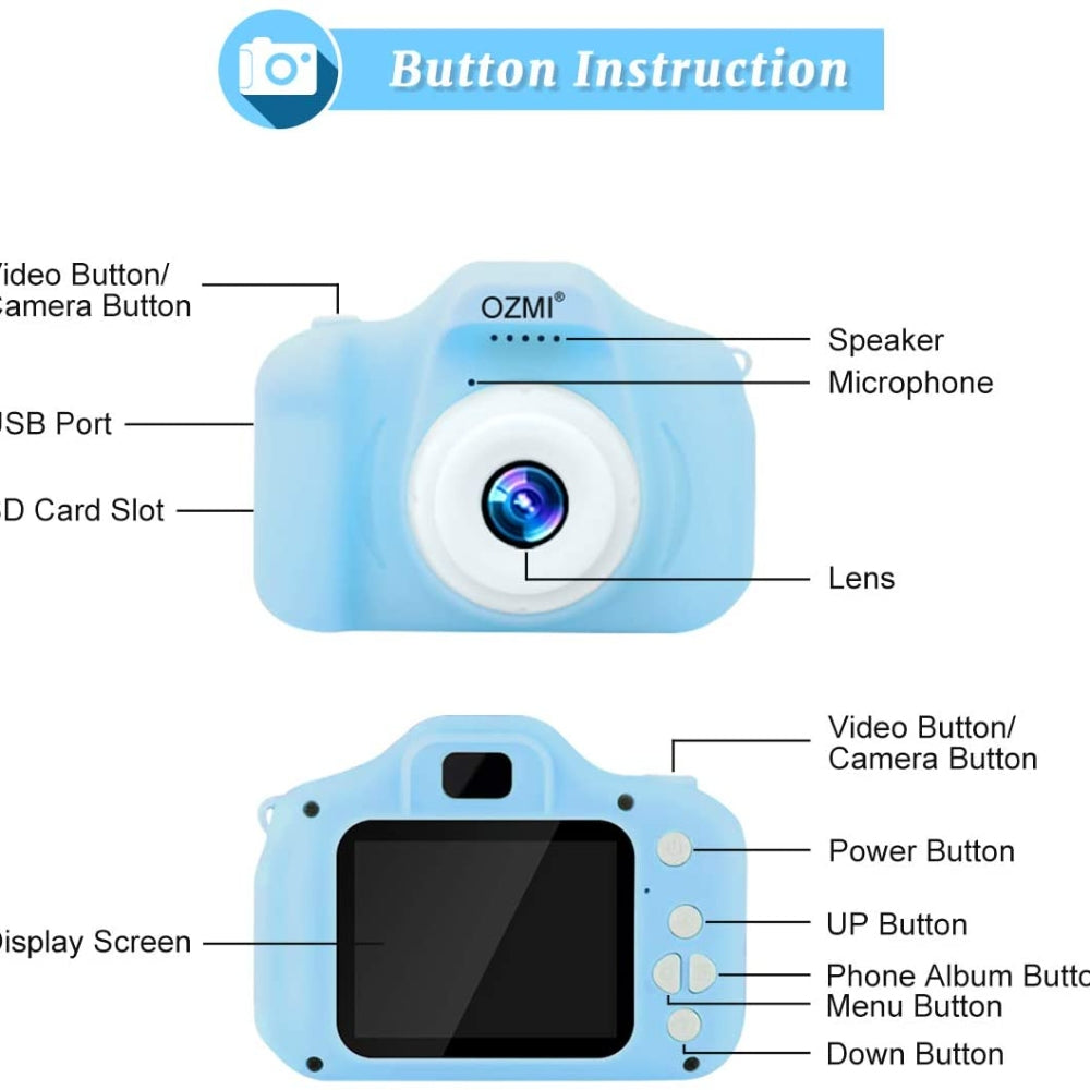 Mini Digital Children Camera Kids Camera 2.0" LCD Toy 32G Card HD 3