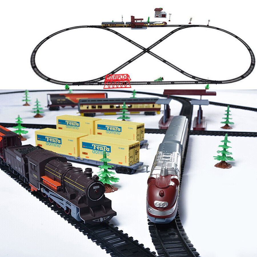 Electric Large Classic Train Set Rail Track Carriages Kids Vehicle Toy Gift 5