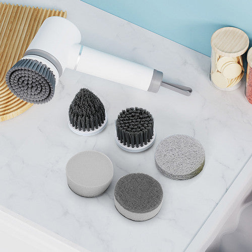 6in1 Electric Spin Scrubber Cordless Rechargeable Cleaning Brush with 6 Head Kit 8