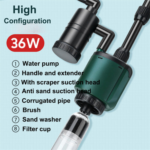 36W aquarium sand washer with plug adapter & 15W 66LED RGBW aluminum shell bracket light 40CM/28-key control 8