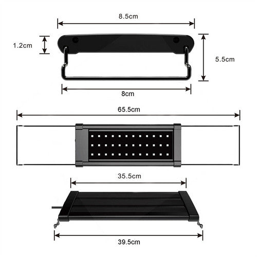Aquarium cleaner 20W 1000L/H &15W/ 66LED RGBW aluminum shell bracket light 40CM/28-button control 14