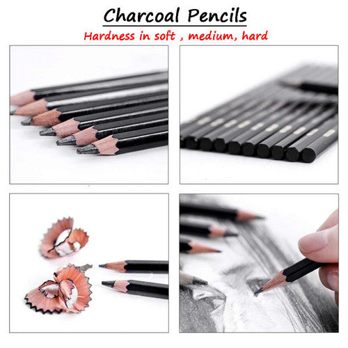 72pcs Professional Drawing Artist Kit Set Pencils and Sketch Charcoal Art Tools 9