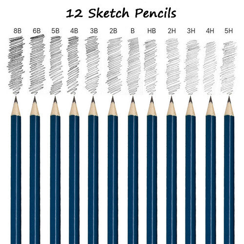 72pcs Professional Drawing Artist Kit Set Pencils and Sketch Charcoal Art Tools 12