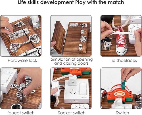 Sensory Toys Activity Board Educational Learning Toys Brain Games Preschool  AU 3