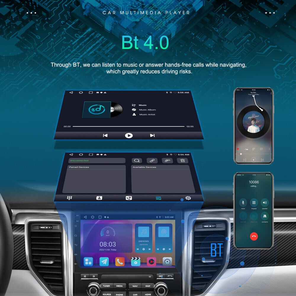9" Car Radio 2 DIN GPS FM RDS WIFI w/ Rear Camera For Android Auto IOS CarPlay 6
