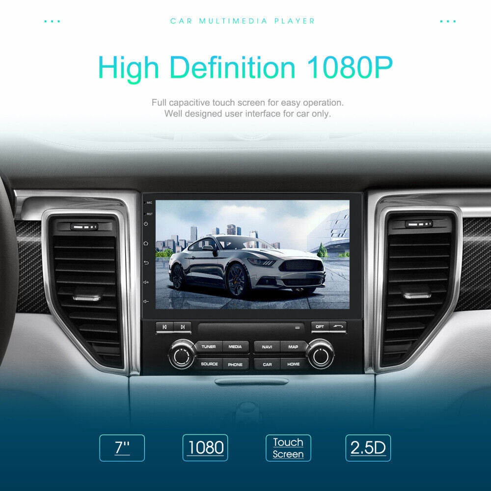 9" Car Radio 2 DIN GPS FM RDS WIFI w/ Rear Camera For Android Auto IOS CarPlay 7
