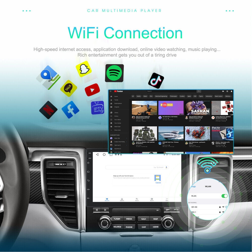 9" Car Radio 2 DIN GPS FM RDS WIFI w/ Rear Camera For Android Auto IOS CarPlay 9