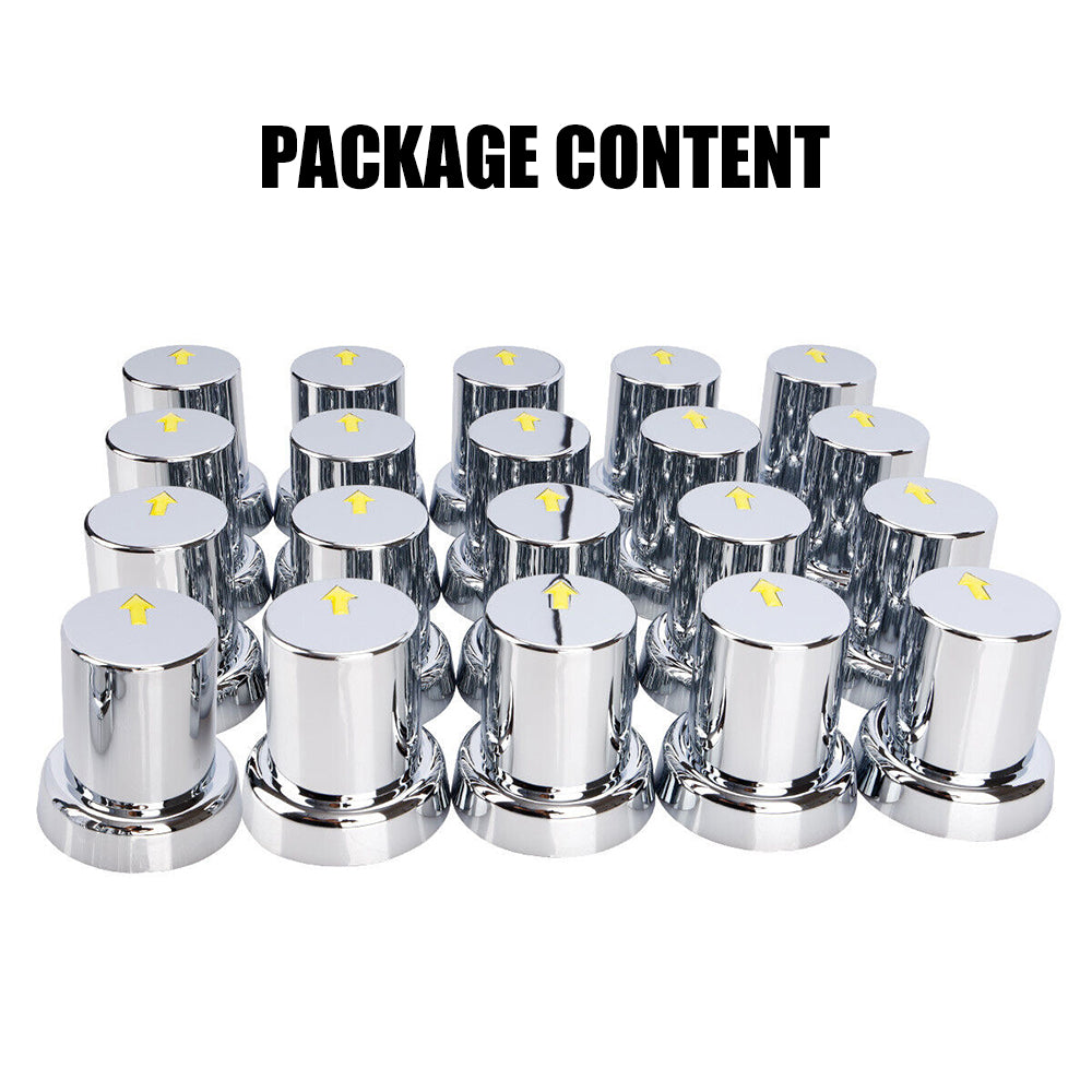 20PCS ABS Wheel Nut Covers Safety Arrow Chrome Caps For Trucks Trailers Bus AU 9