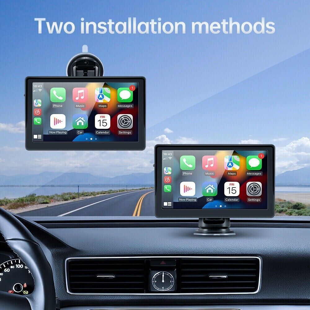 7 inch Portable Wireless Car Radio Auto Stereo Apple Carplay Android Bluetooth + Cam 7