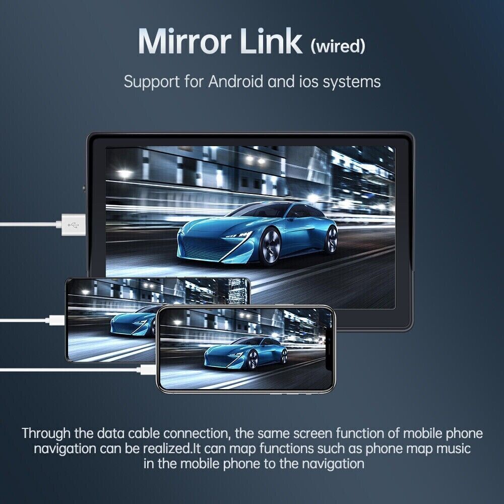 7 inch Portable Wireless Car Radio Auto Stereo Apple Carplay Android Bluetooth + Cam 11