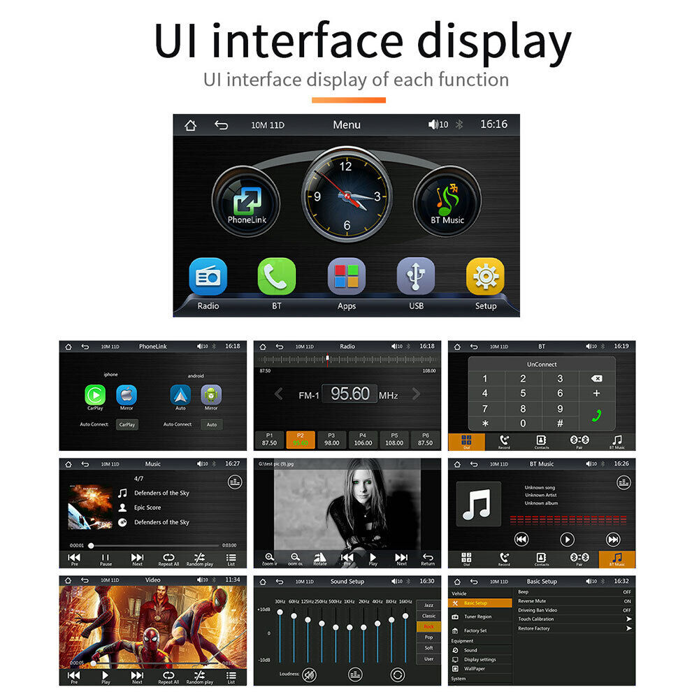 7inch PortableWireless Apple CarPlay Android Auto Touch Screen Car Radio Stereo AU 5