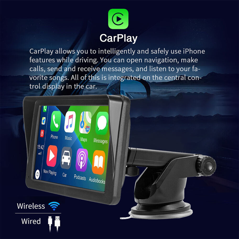 7inch PortableWireless Apple CarPlay Android Auto Touch Screen Car Radio Stereo AU 6