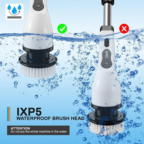 9in1 Electric Spin Scrubber Turbo Scrub Cleaning Brush Cordless Chargeable Tool 4