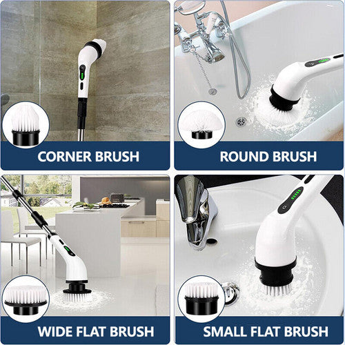 9in1 Electric Spin Scrubber Turbo Scrub Cleaning Brush Cordless Chargeable Tool 5