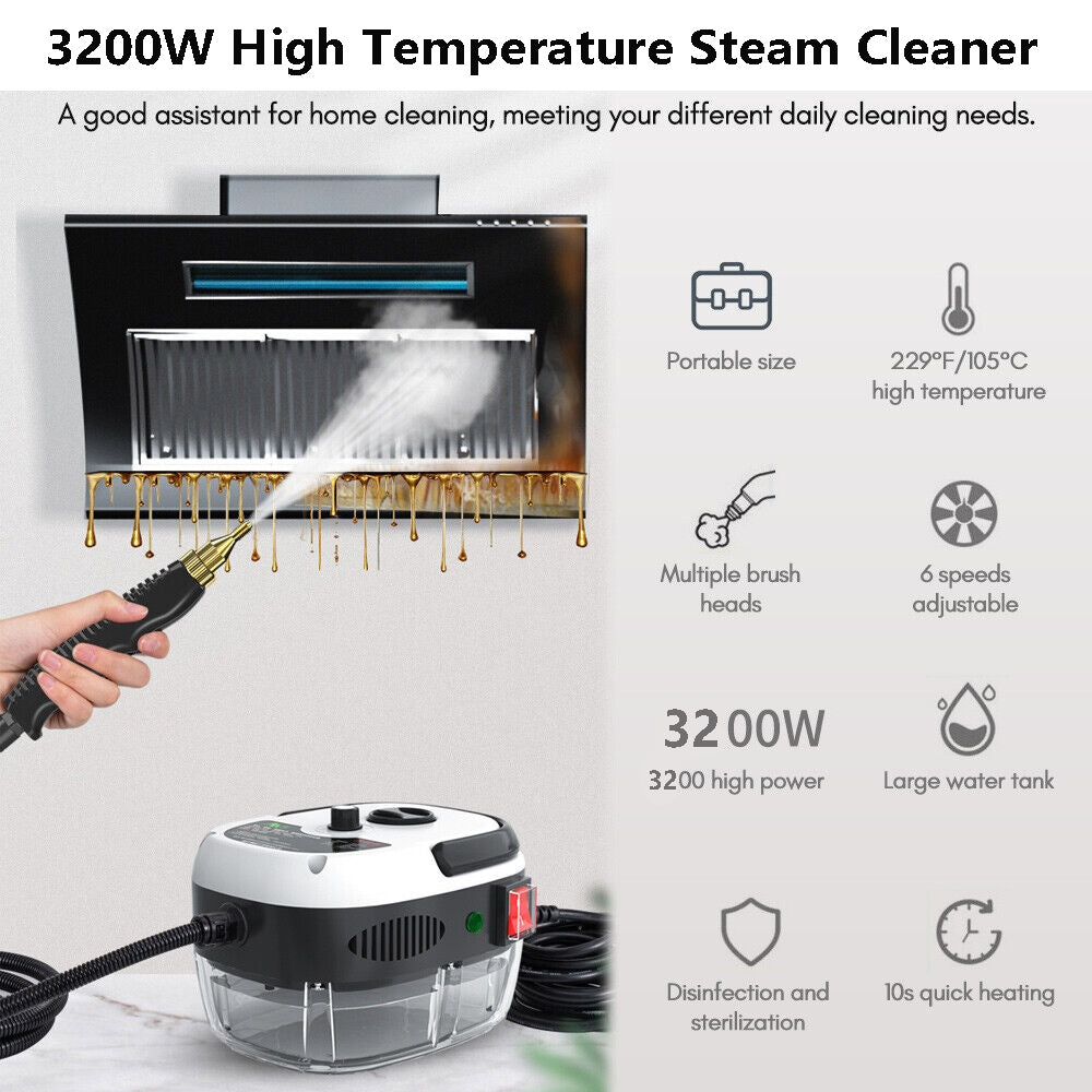 3200W Steam Cleaner High Temperature Kitchen Cleaning Pressure Steaming Mechine 10