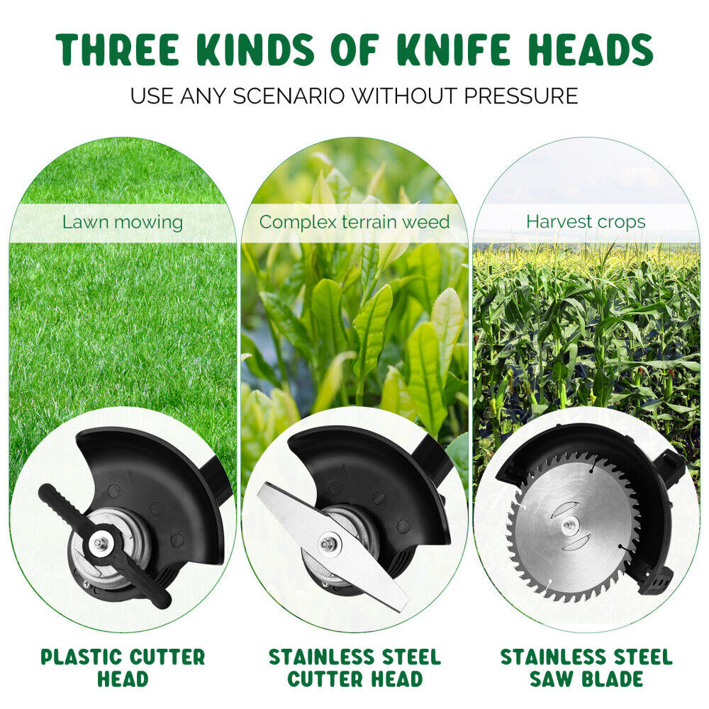 3in1 Cordless Grass Trimmer Grass Lawn Brush Cutter Whipper Snipper with 1 Battery 6
