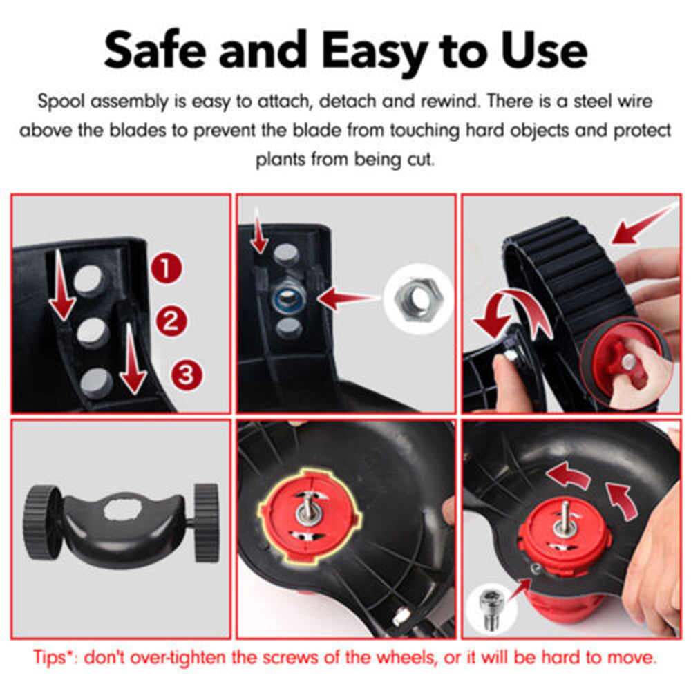 3in1 Cordless Grass Trimmer Grass Lawn Brush Cutter Whipper Snipper with 2 Battery 3