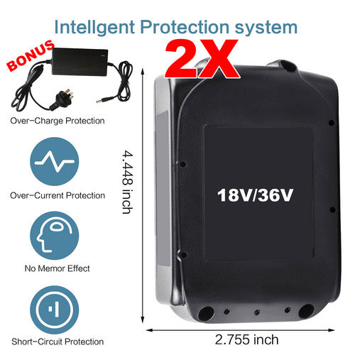 2x 7.0Ah 18V-36VF Li-ion Battery Makita Battery LXT BL1850 BL1860B BL1830 BL1815 4