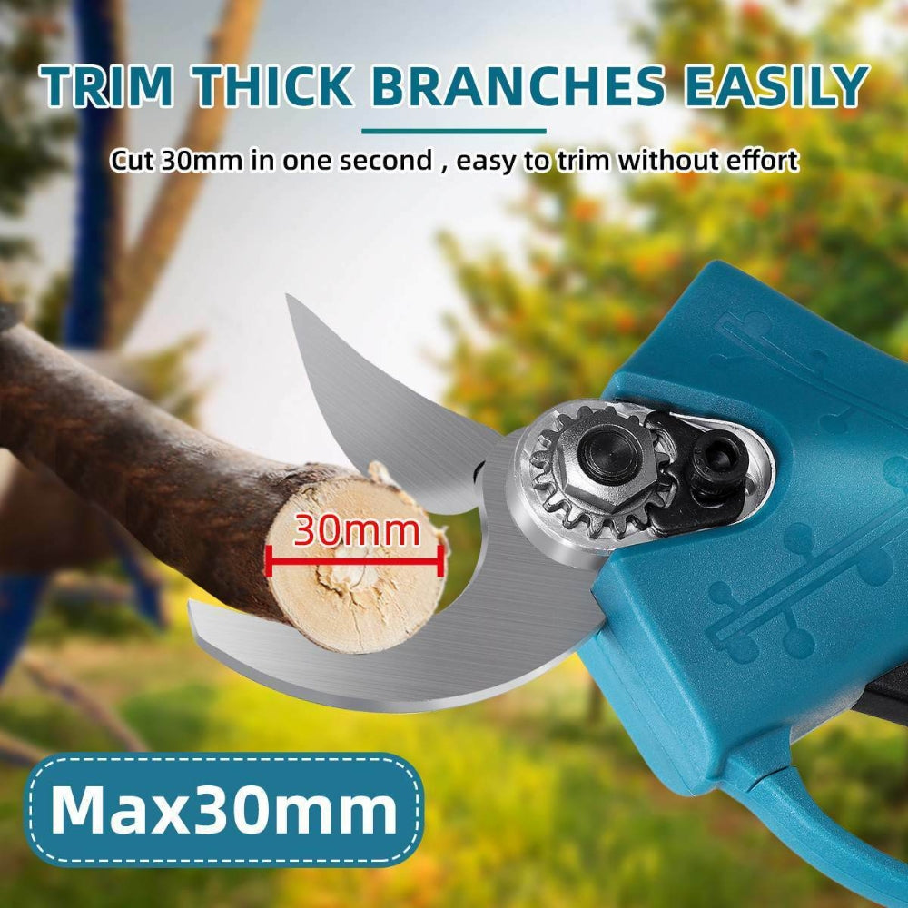 Cordless Electric Pruning Shears Secateur Rechargeable Branch Cutter W/ 2 Battery 6