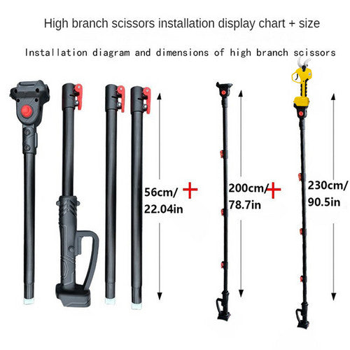 Cordless Brushless 4 Pole Pruning Shear Secateur With 2 Batteries Bush Cutter RED 4