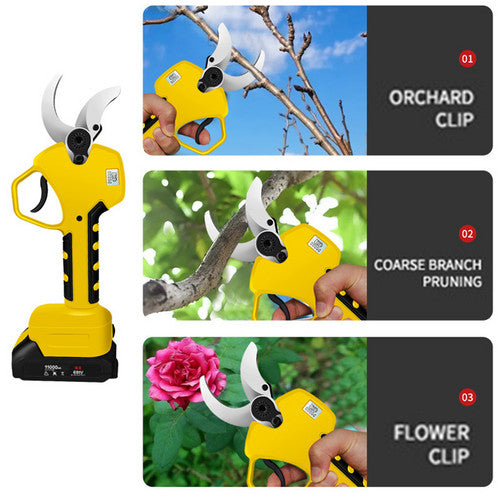 Cordless Brushless 4 Pole Pruning Shear Secateur Bush Cutter yellow 10